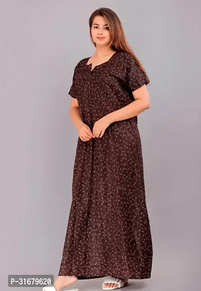 Elegant Multicoloured Cotton Printed Nighty For Women