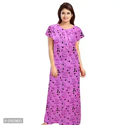 Elegant Multicoloured Cotton Printed Nighty For Women