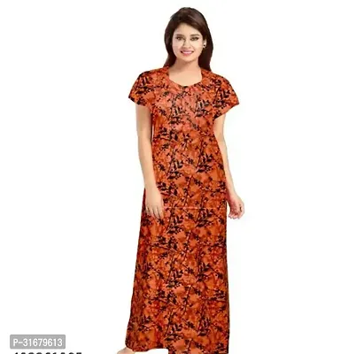 Elegant Multicoloured Cotton Printed Nighty For Women