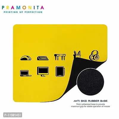 Pramonita Creative and Uniqe Design Printed Mouse Pad for Computer, Laptops, PC, Home & Office, Gaming Mousepad (Accessories Yellow-28)-thumb3