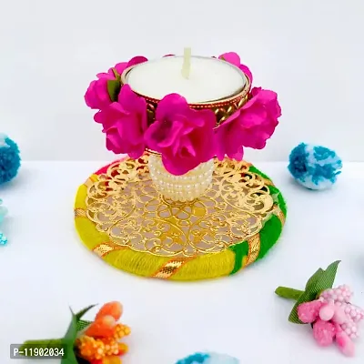 Pramonita Tealight Candle Holders Candles for Decoration Pooja Lighting Home Decoration Diwali Navratri Dussehra Gifts (Stend tealight Holder)