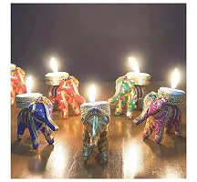 Pramonita Tealight Candle Holders Candles for Decoration Pooja Lighting Home Decoration Diwali Navratri Dussehra Gifts (Elephant)-thumb2