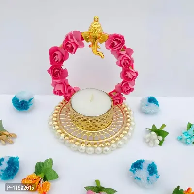 Pramonita Tealight Candle Holders Candles for Decoration Pooja Lighting Home Decoration Diwali Navratri Dussehra Gifts (Small Ganesh ji)