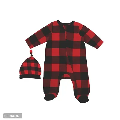 Stylish Organic Cotton Printed Rompers with Cap For Infants-thumb0