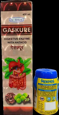 GASKURE DIGESTIVE ENMZYME  WITH ANTACID syrup and LIVOGUARD for,LIVER  DIGESTIVE DISORDER-thumb2