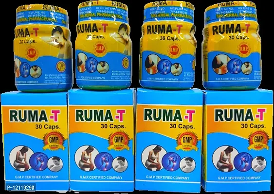 RUMA T PAIN RELIEF CAPSULE FOR JOINT PAIN,INJURY PAIN,RHEUMATOID ARTHRITIS,SCIATICA,MUSCLE PAIN,AAM BATA,RAS BATA ECT |PACK OF 4|