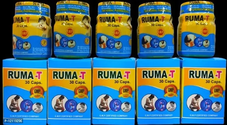 RUMA T PAIN RELIEF CAPSULE FOR JOINT PAIN,INJURY PAIN,RHEUMATOID ARTHRITIS,SCIATICA,MUSCLE PAIN,AAM BATA,RAS BATA ECT |PACK OF 5|