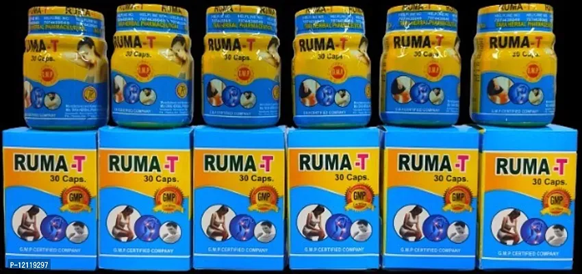 RUMA T PAIN RELIEF CAPSULE FOR JOINT PAIN,INJURY PAIN,RHEUMATOID ARTHRITIS,SCIATICA,MUSCLE PAIN,AAM BATA,RAS BATA ECT |PACK OF 6|