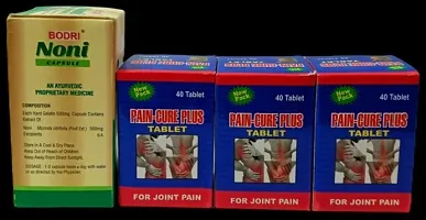 NONI CAPSULES and PAIN-CURE PLUS TABLET FOR IMMUNITY BOOSTER,JOINT PAIN,INJURY PAIN,RHEUMATOID ARTHRITIS,SCIATICA,MUSCLE PAIN|PACK OF 3|-thumb2