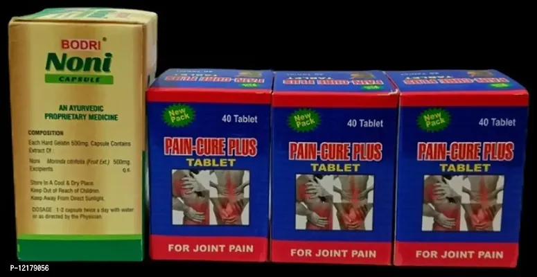 NONI CAPSULES and PAIN-CURE PLUS TABLET FOR IMMUNITY BOOSTER,JOINT PAIN,INJURY PAIN,RHEUMATOID ARTHRITIS,SCIATICA,MUSCLE PAIN|PACK OF 3|-thumb3