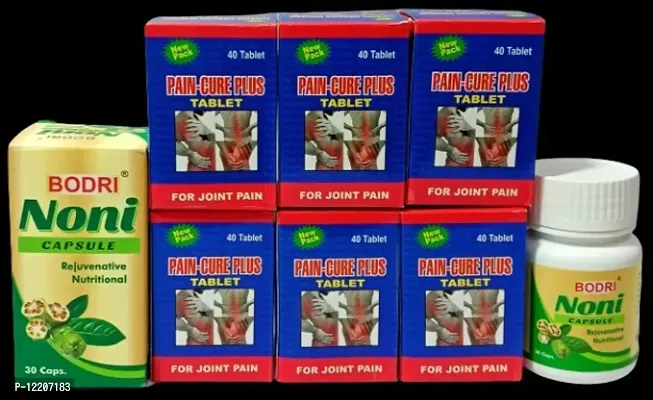 NONI CAPSULES and PAIN-CURE PLUS TABLET FOR IMMUNITY BOOSTER,JOINT PAIN,INJURY PAIN,RHEUMATOID ARTHRITIS,SCIATICA,MUSCLE PAIN|PACK OF 7|
