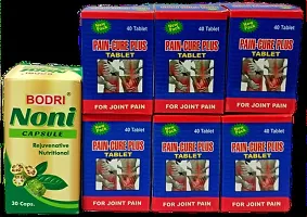 NONI CAPSULES and PAIN-CURE PLUS TABLET FOR IMMUNITY BOOSTER,JOINT PAIN,INJURY PAIN,RHEUMATOID ARTHRITIS,SCIATICA,MUSCLE PAIN|PACK OF 7|-thumb1