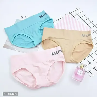 Stylish Multicoloured Cotton Blend Panty Set For Women Pack of 3