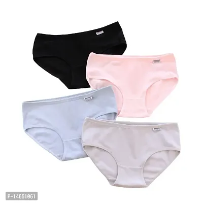 Stylish Multicoloured Cotton Blend Panty Set For Women Pack of 4-thumb0