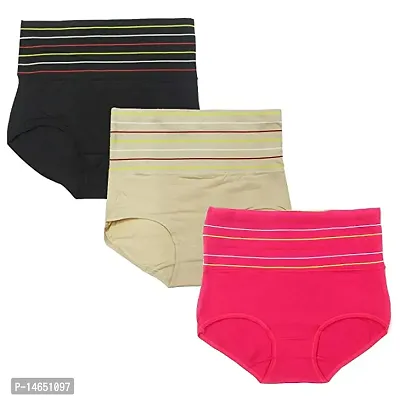 Stylish Multicoloured Cotton Blend Panty Set For Women Pack of 3-thumb0