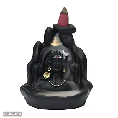 Decorative Showpiece Polyresin Meditating Lord Smoke Fountain Incense Cone Burner-thumb0