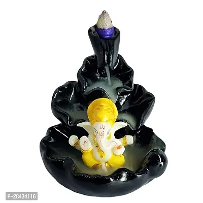 Decorative Showpiece Polyresin Meditating Lord Smoke Fountain Incense Cone Burner-thumb0