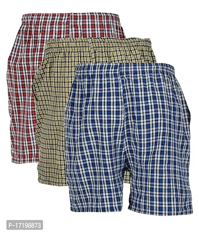 AWALA FASHION Men's Cotton Checkered Printed Boxers, Shorts,-thumb3