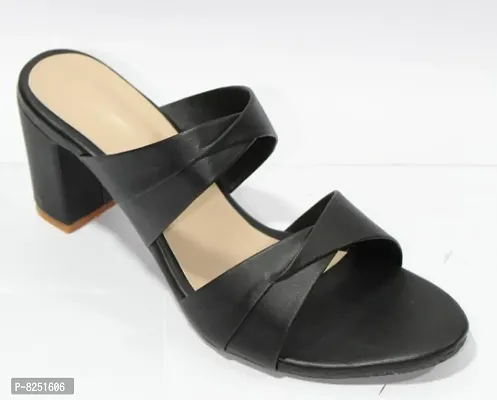 Solid Black Heels For Women-thumb0