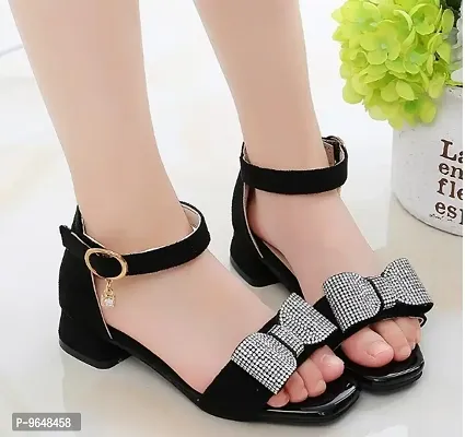 Girls Rhinestone  Bow Decor Chunky Sandal for Kids-thumb0