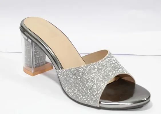 Silver Block Heel for Women