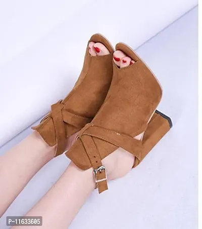 Stylish and Fashionable Brown Heel Sandal For Women  Girl-thumb0