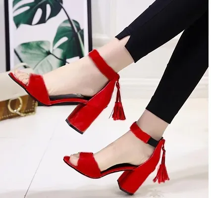 Fashionable Ankle Strap Block Heel Sandal For Women