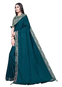 Shreeji Fashion Women's Heavy Saree With Blouse Piece (rama)-thumb2