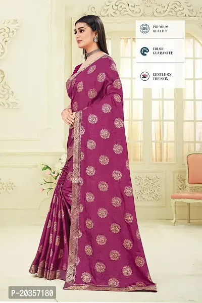 Shreeji Fashion Women's Saree With Blouse Piece (P wine)-thumb3