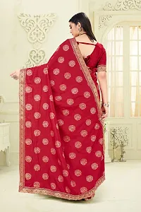 Shreeji Fashion Women's Saree With Blouse Piece (P maroon)-thumb1