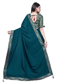 Shreeji Fashion Women's Heavy Saree With Blouse Piece (rama)-thumb1