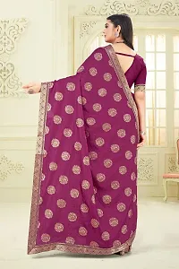 Shreeji Fashion Women's Saree With Blouse Piece (P wine)-thumb1