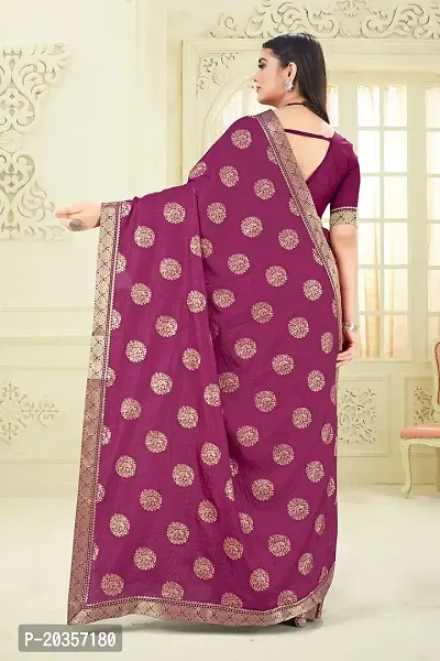 Shreeji Fashion Women's Saree With Blouse Piece (P wine)-thumb2