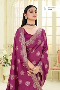 Shreeji Fashion Women's Saree With Blouse Piece (P wine)-thumb3