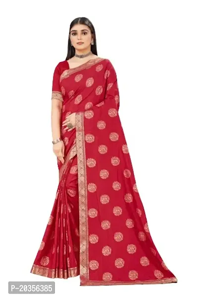 Shreeji Fashion Women's Saree With Blouse Piece (P maroon)