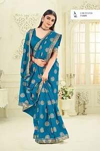 Shreeji Fashion Women's Saree With Blouse Piece (P petrol)-thumb3