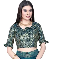 Shreeji Fashion Women's Heavy Saree With Blouse Piece (rama)-thumb3