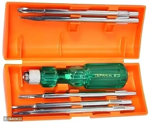 VMTRONIX 812 Screw Driver Set with Neon Bulb, Silver AND Green, 1 Piece-thumb0