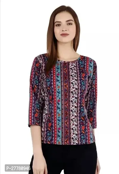 Elegant Crepe Printed Top For Women-thumb0