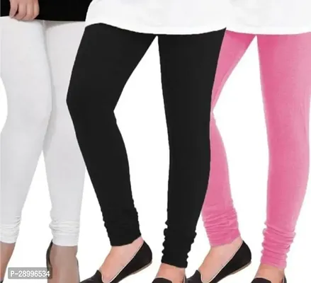 Fabulous Multicoloured Cambric Cotton Solid Leggings For Women Pack Of 3-thumb0