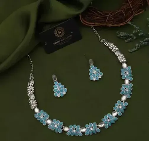 New l Necklace Jewellery Set with Earrings for Women and girls