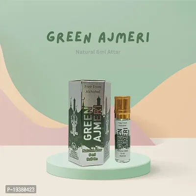 Green Ajmeri natural Alcohol free long lasting Attar 6 ml Roll On ittar