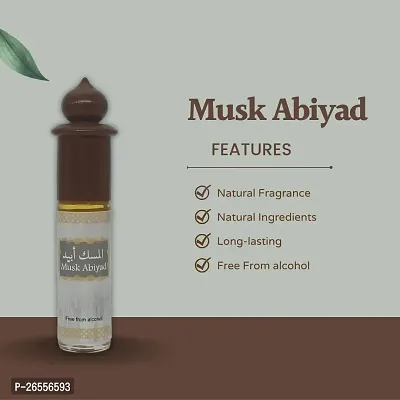 Musk Abiyad Attar Roll-On - Alcohol-Free, Unisex Fragrance for Timeless Elegance long lasting perfume-thumb4