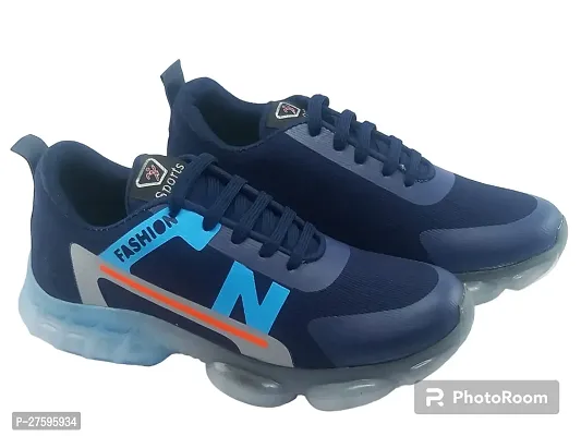 Stylish Mesh Navy Blue Sports Shoes For Men