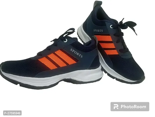 Stylish Mesh Navy Blue Sports Shoes For Men