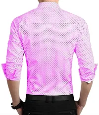 Trendy Cotton Pink Polka Dot Print Casual Shirt For Men-thumb1