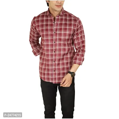 Noyes Fashion Men's Check Shirt Casual Cotton Shirt | Full Sleeve Shirt | Regular Fit Printed Casual Shirt | (Small, Red)