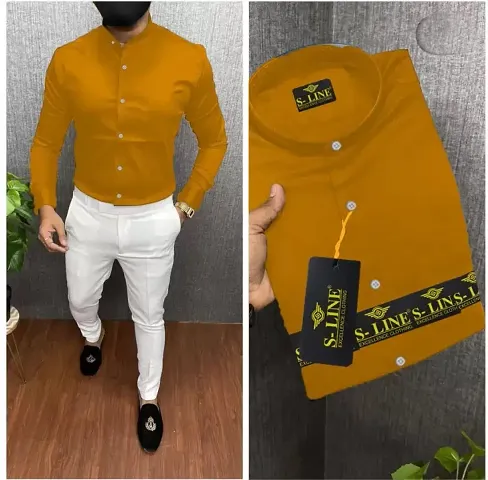 Men's Solid Slim Fit Casual Shirt