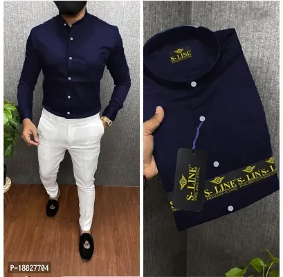 Men's Solid Slim Fit Cotton Casual Shirt