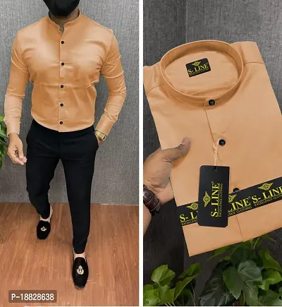 Men's Solid Slim Fit Cotton Casual Shirt